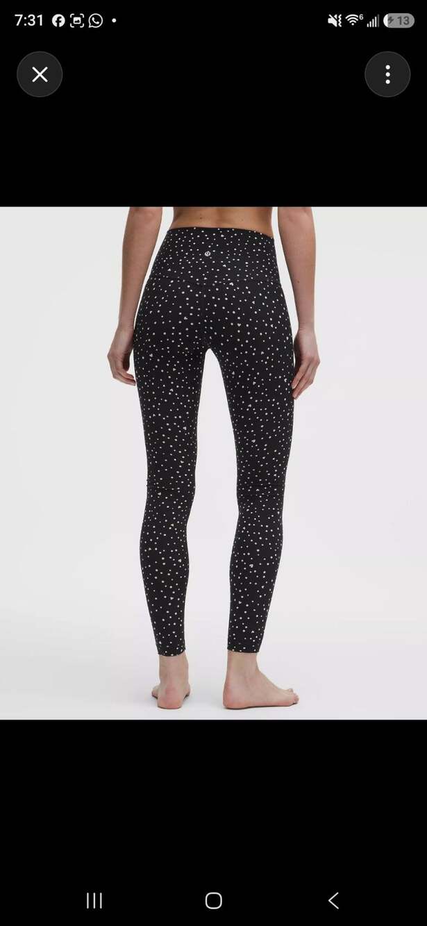Lululemon Align No Line HR Pant 25" Size 2 Heart Scatter Dot Print